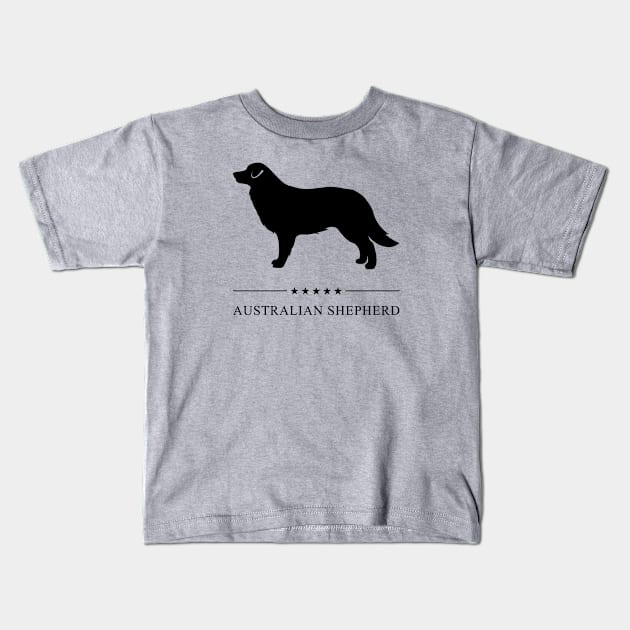 Australian Shepherd Black Silhouette Kids T-Shirt by millersye